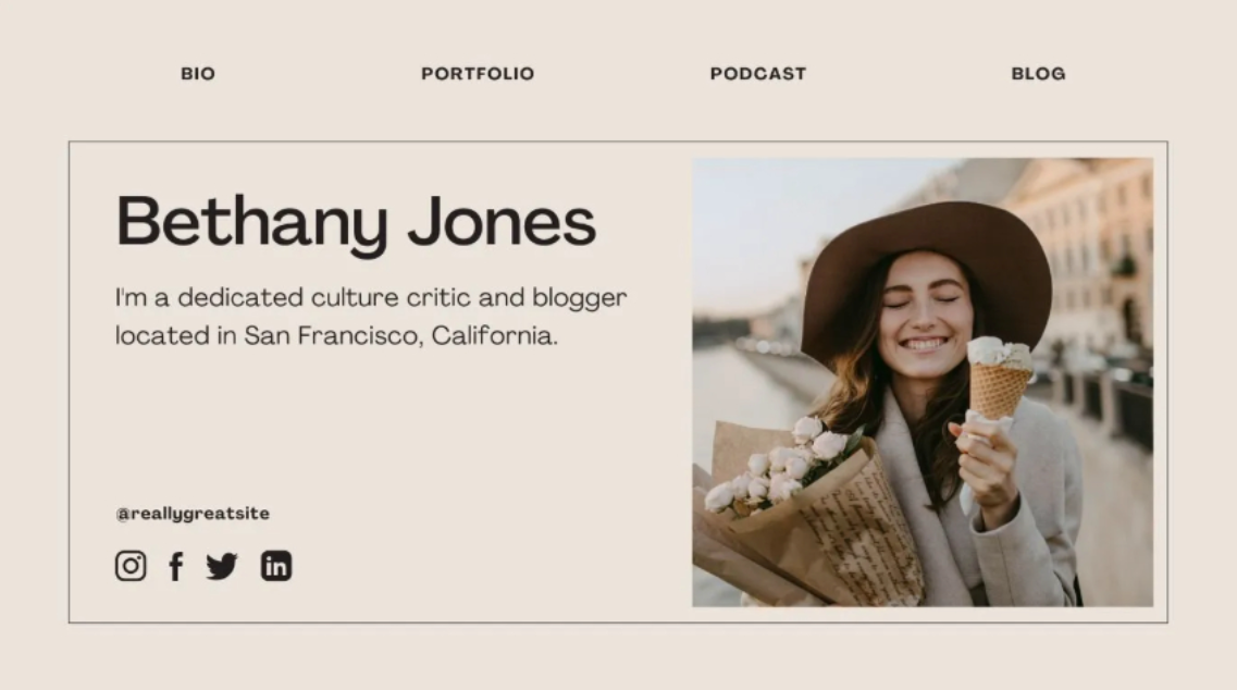 How to Use Pinterest's 2025 Color Palette in Website Design | Westco Web Design A website mockup using the Alpine Oat color palette for 2025
