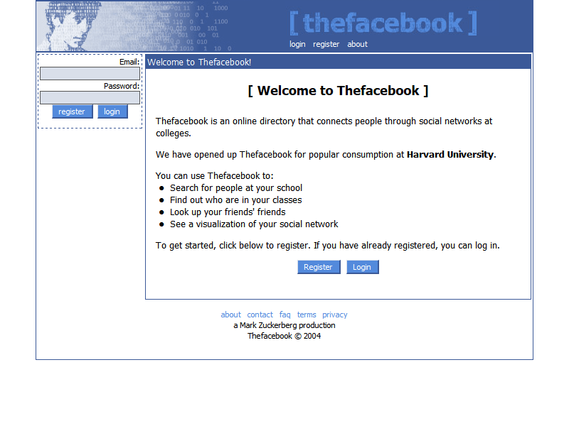 12 Nostalgic Website Designs: Space Jam, NeoPets and More! | Westco Web Design Facebook's website design in 2004