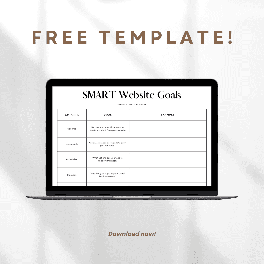 How To Set S.M.A.R.T. Website Goals + Free Template! | Westco Web Design Download this Free SMART Website Goals Template