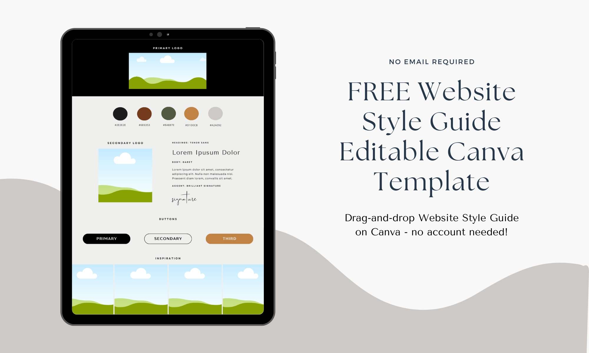 Free website style guide template on Canva