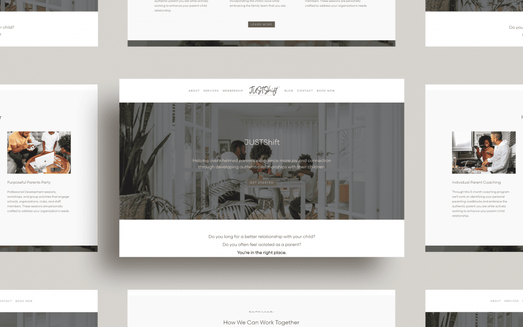 JUSTShift Parenting Coaching Custom Website Design