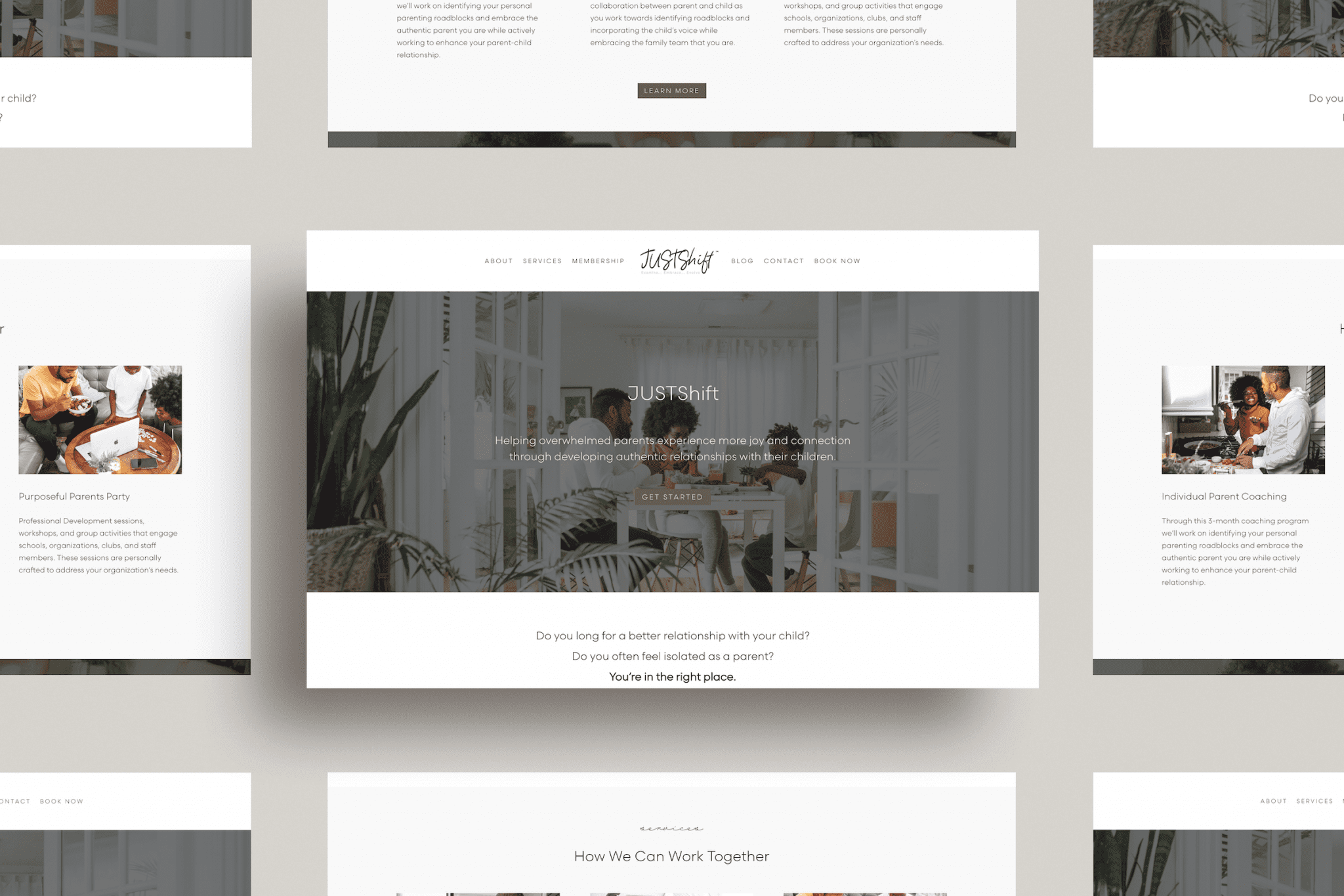JUSTShift Parenting Coaching Custom Website Design