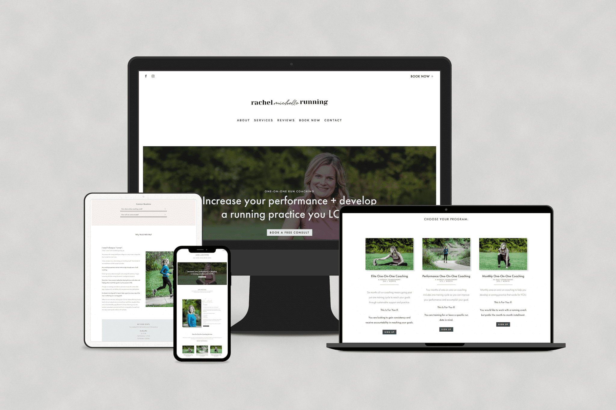 Rachel Michelle Running Website Design