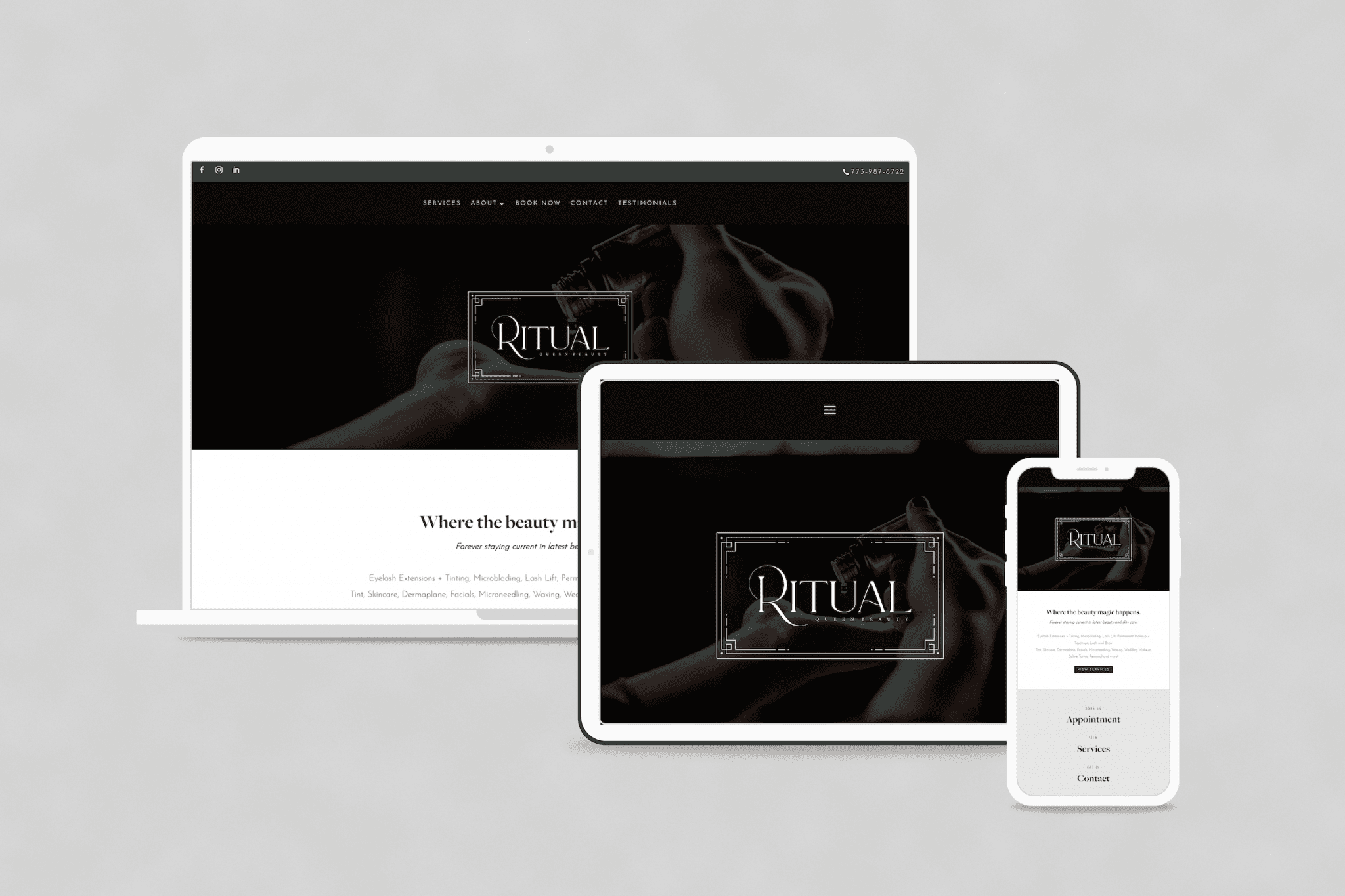 Ritual Queen Beauty Custom Website Design