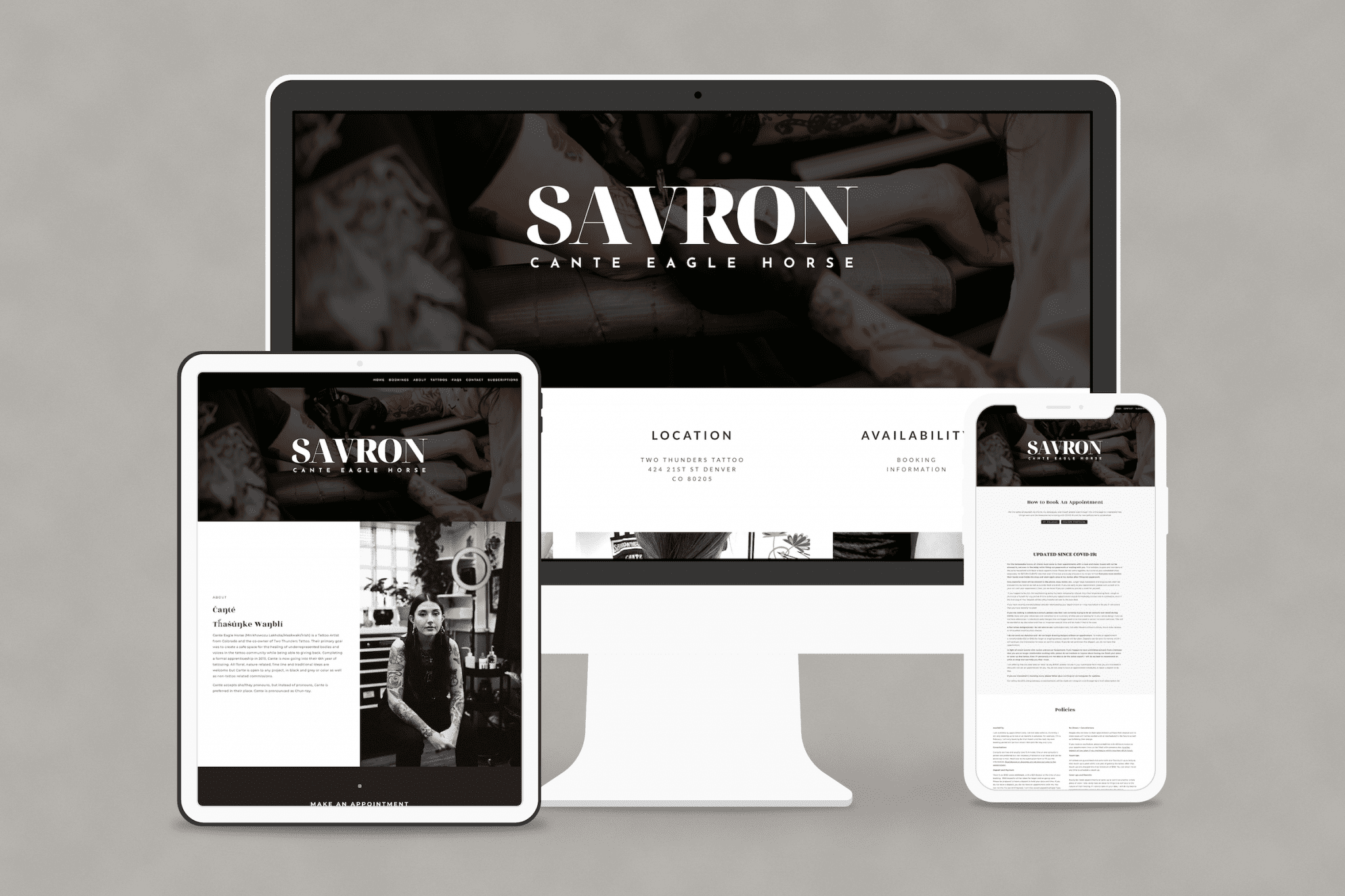 Savron The Great Tattoo Website Design