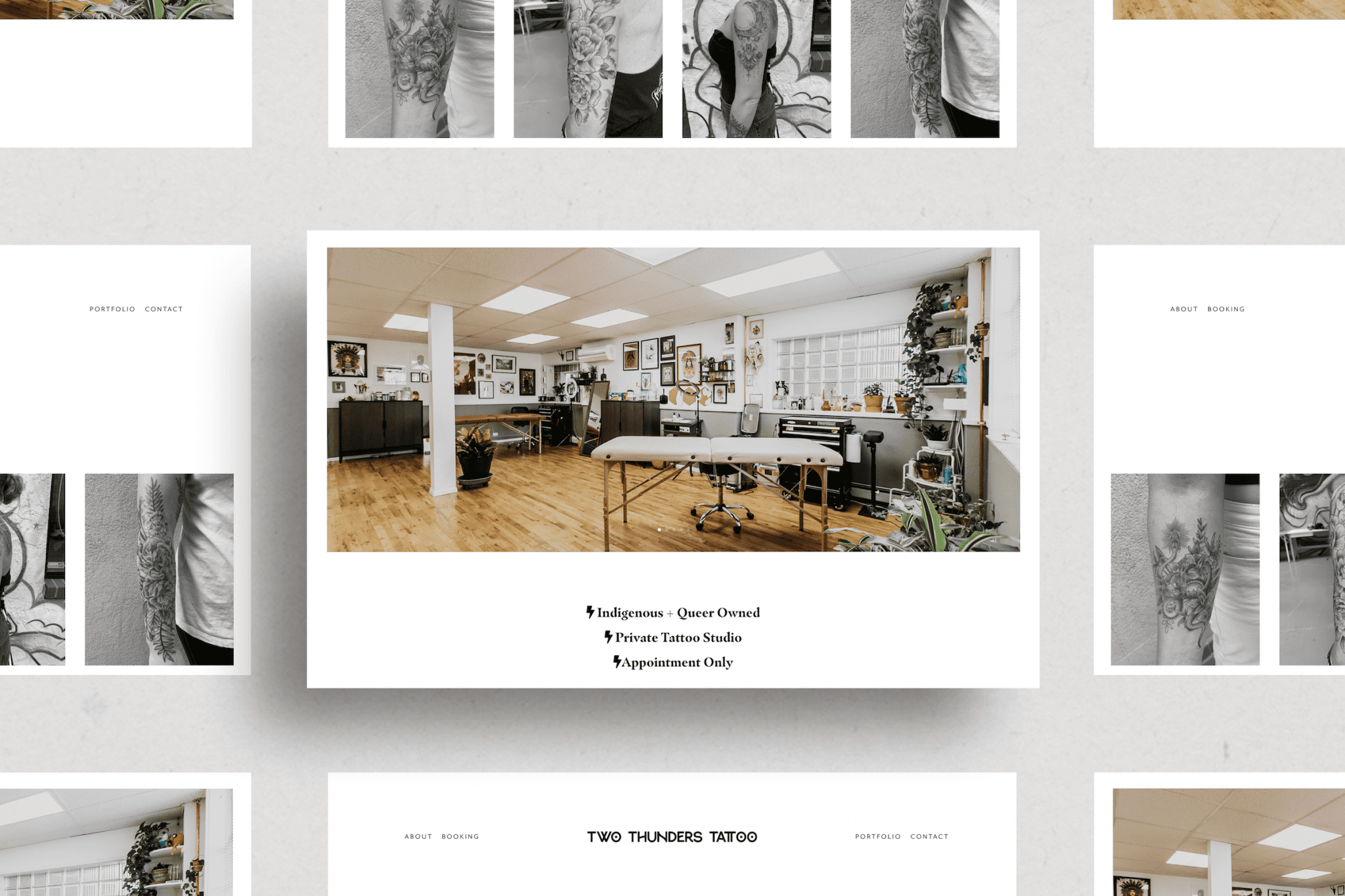 Two Thunders Tattoo Shop Website Design