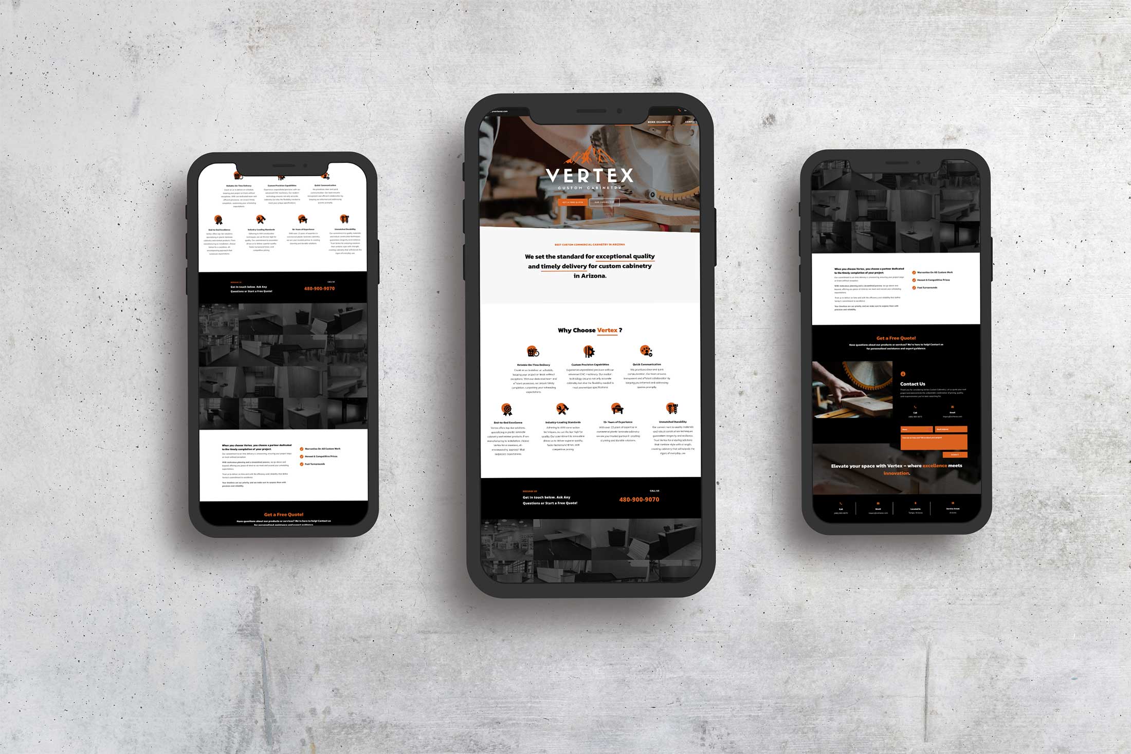 Client Showcase: Vertex Custom Cabinetry | Westco Web Design Vertex Custom Cabinetry Website Design Project