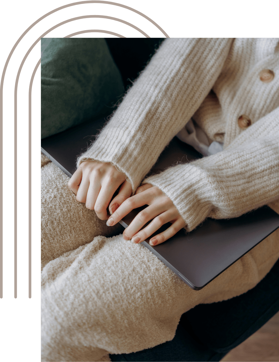 woman hands laptop squiggle Westco Web Design | Home