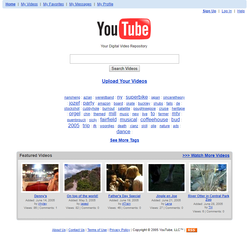 12 Nostalgic Website Designs: Space Jam, NeoPets and More! | Westco Web Design Youtube web design in 2005